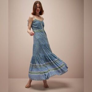 Veronica Beard Elegant Blue Paisley Maxi Dress